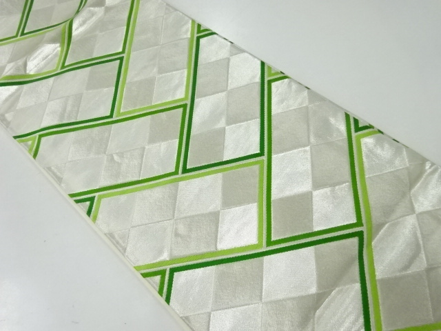 アンティーク　檜垣模様織出し袋帯（材料）